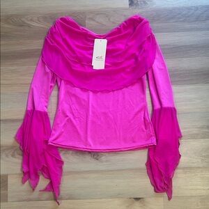 Happy dance Fuchsia Off-Shoulder Blouse